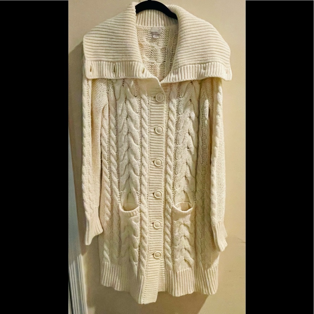 Caslon cable knit button down sweater